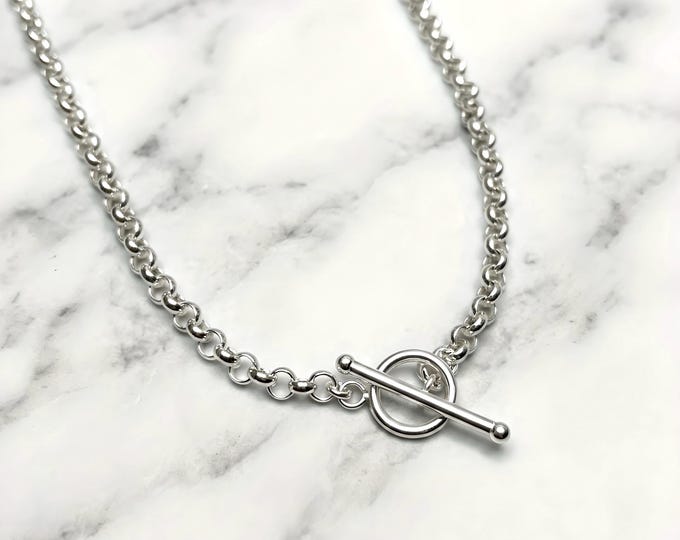 Rolo Toggle Necklace | 925 Silver Heavy-Plate