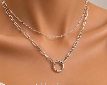 Silver Charm Clasp Necklace | 2 metal options