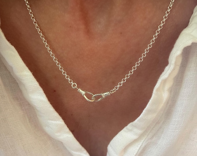 925 Silver Double Albert Clasp Rolo Chain Necklace | | 2.5mm belcher chain | 925 sterling silver