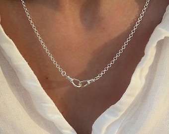 Sterling Silver Rolo Chain Necklace | Double Swivel Albert Clasps | 3mm chain