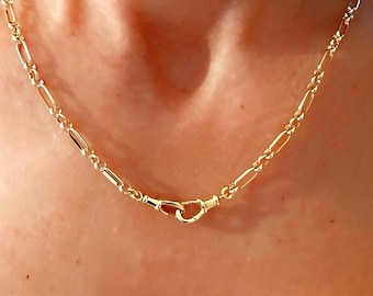 Gold Double Swivel Clasp Trombone Chain | 14k Premium-Plate