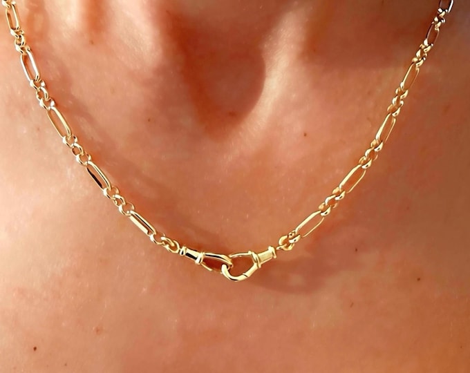 Gold Double Swivel Clasp Trombone Chain | 14k Premium-Plate