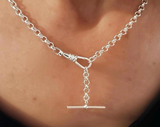 Sterling Silver Rolo Swivel Clasp Necklace | optional extension