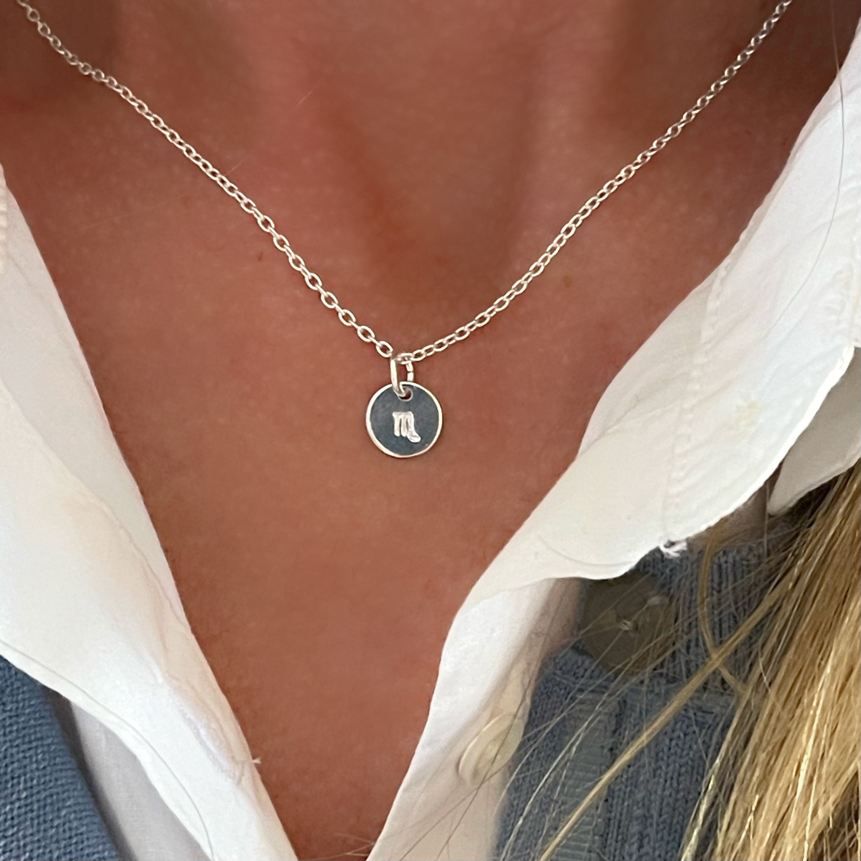 Birth Sign Necklace Personalized Hand 