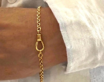 Gold Rolo Chain Bracelet or Anklet | swivel clasp | 14k premium gold plate