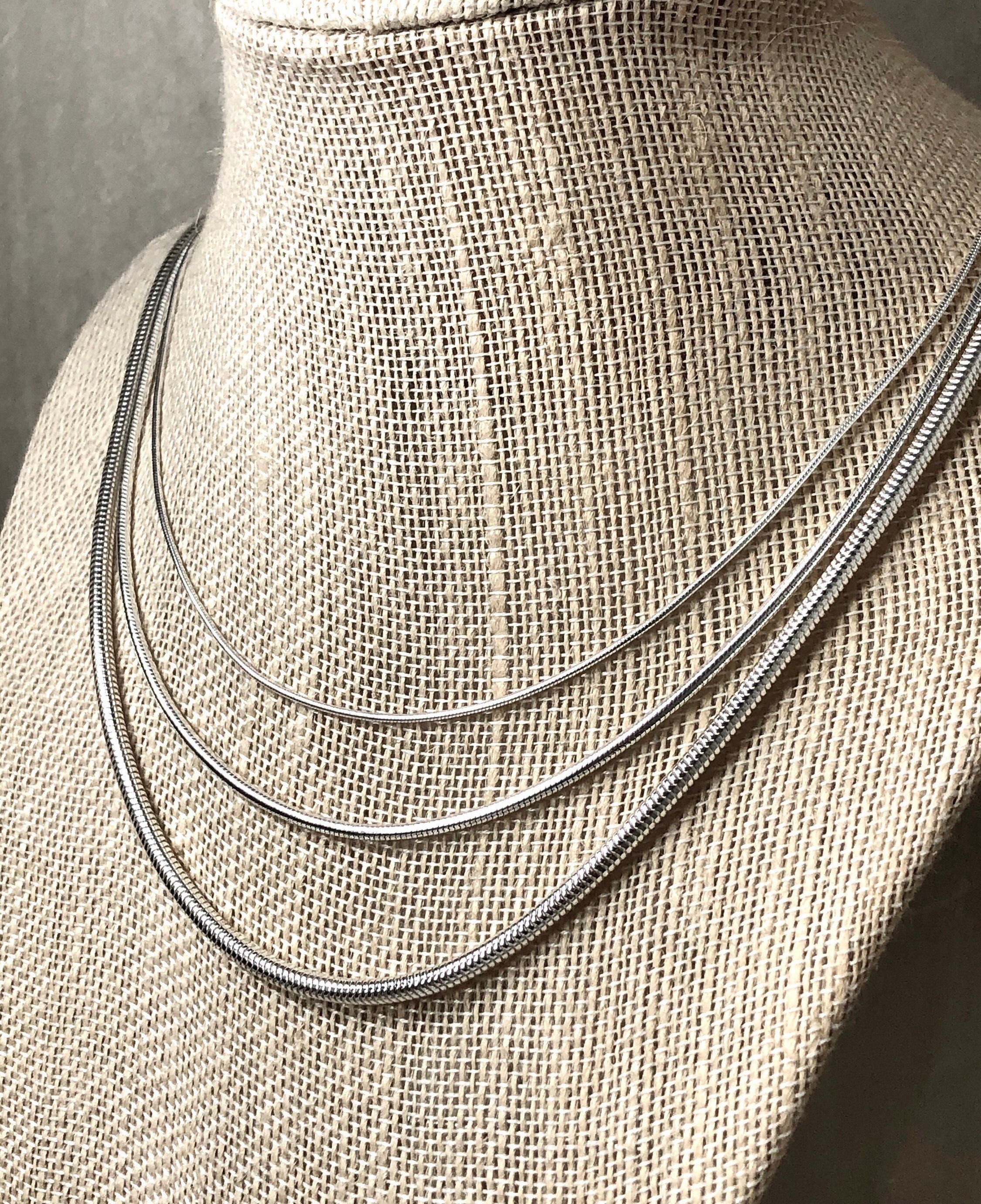 3.5MM Solid 925 Sterling Silver Italian Round Snake Chain Necklace