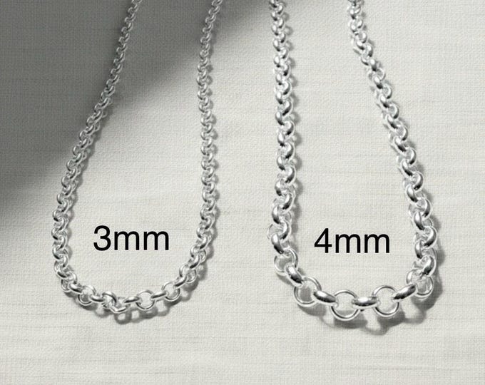 Rolo Chain Necklace | 2 width options | 925 Silver Heavy-Plate