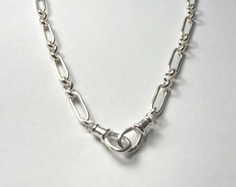 Sterling Silver Mixed Link Chain | 2 swivel clasps