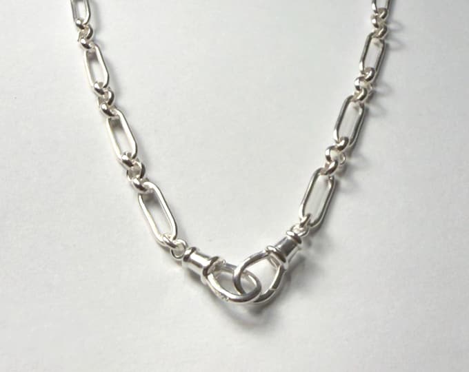 Sterling Silver Mixed Link Chain | 2 swivel clasps