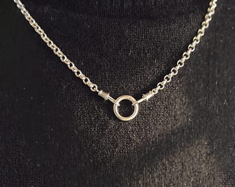 925 Silver Convertible 3-clasp necklace | rolo chain, 4mm wide | solid sterling silver