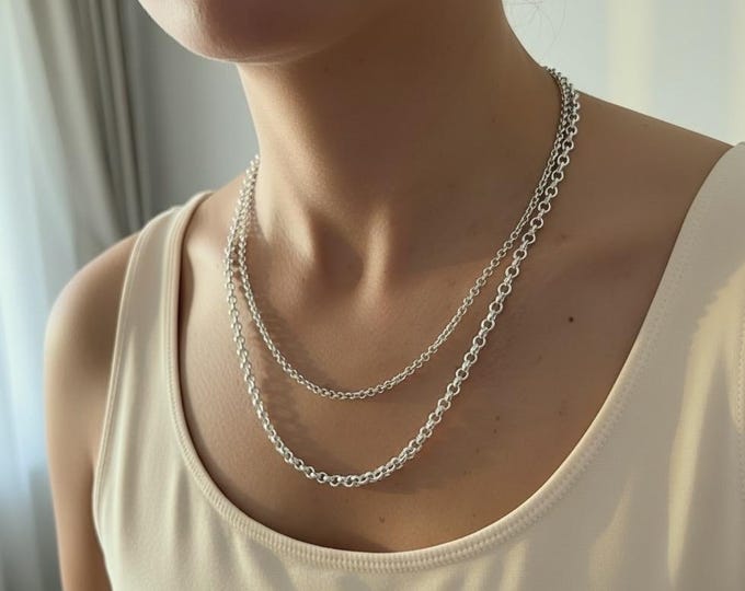 Classic Rolo Chain Necklace | 2 width options