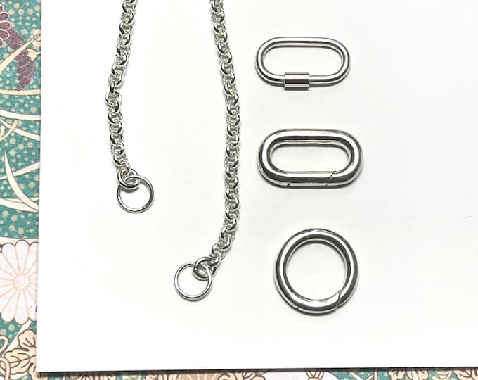 925 Silver Charm Clasp Necklace | 3 clasp options | 2.5mm rolo chain | add your own charms