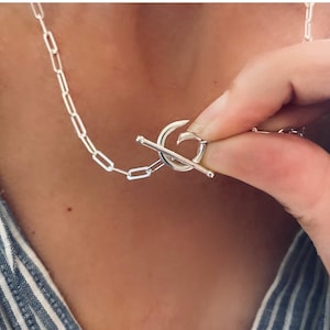 925S Collector Toggle Clasp Necklace | add a charm | 3.5mm paperclip chain