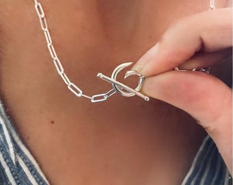 925S Collector Toggle Clasp Necklace | add a charm | 3.5mm paperclip chain