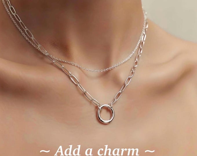 Charm Clasp Paperclip Necklace | Layering Chain Jewelry