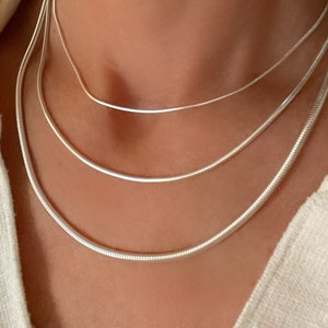 Silver Snake Chain Necklace | 925 sterling silver .