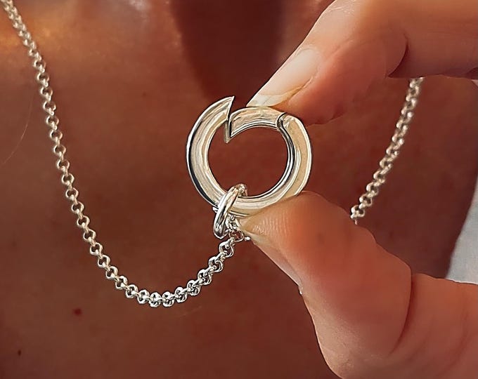 Sterling Silver Rolo Chain | large charm clasp