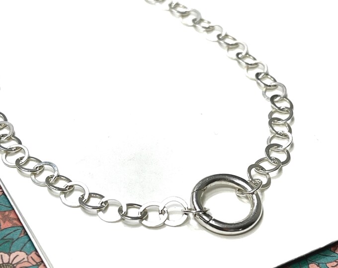 925 Silver Charm Clasp Necklace | add your own charms | lightweight chain