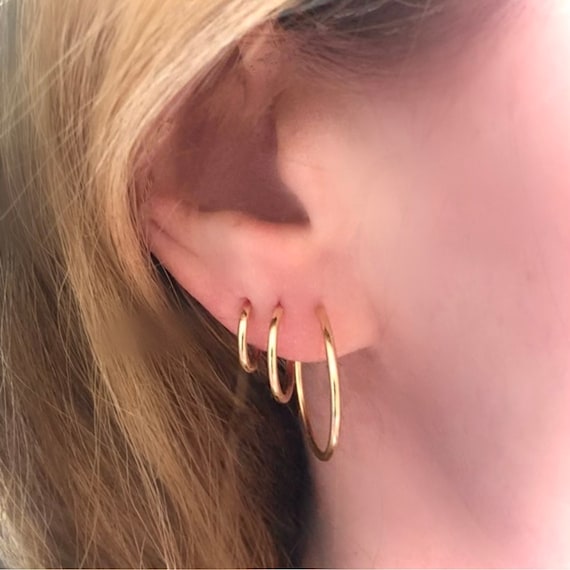 Dainty hoop earrings clearance