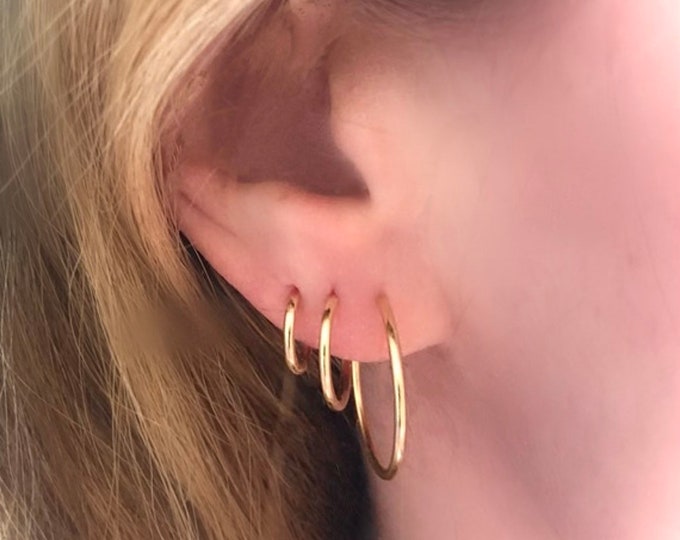 Small Gold Hoops | 14k gold filled