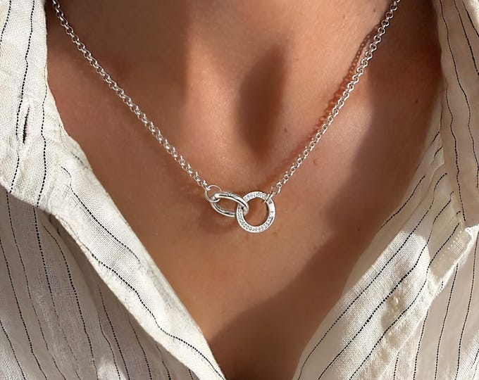 Sterling Silver Rolo Chain Necklace | Double Clasps