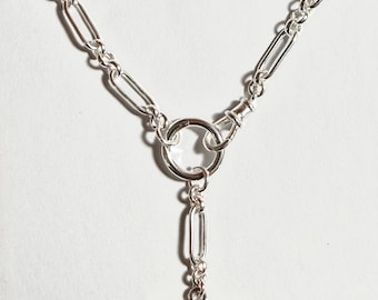 Sterling Silver Trombone Chain | removable extension