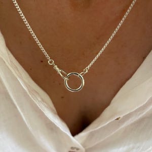 Sterling Silver Curb Chain Necklace | Swivel + Charm Clasps