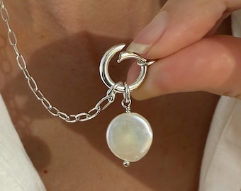 Charm Collector Necklace | removable pearl | 925 Silver Heavy-Plate