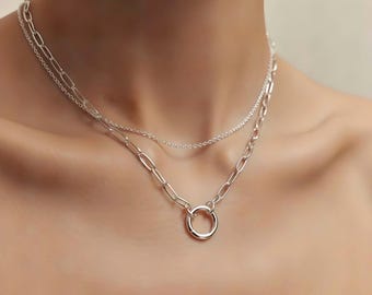 Charm Clasp Necklace | 925 silver heavy-plate