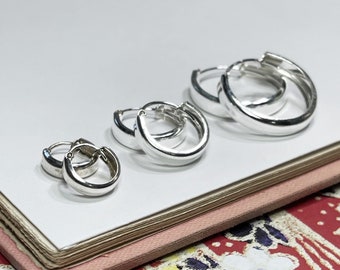 Sterling Silver Hoop Earrings | lightweight hoops | silver jewelry | 3 sizes .