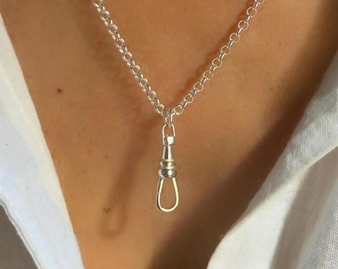 Sterling Silver Swivel Clasp Necklace | rolo chain