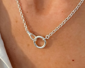 Silver Double Clasp Rolo Chain | 2 silver metal options