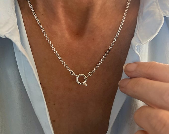 925 Silver Rolo Chain | sailor clasp | add your own charms | 925 sterling silver