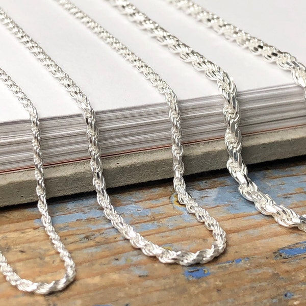 Silver Rope Chain Etsy
