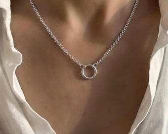 Rolo Charm Clasp Necklace | 925 silver heavy-plate