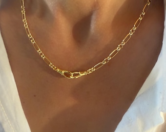 Gold Double Swivel Clasp Trombone Chain | 14k Premium-Plate
