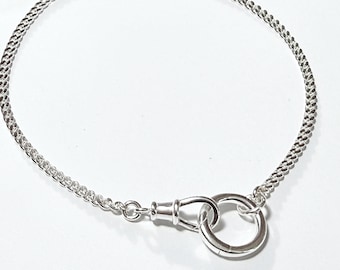 Sterling Silver Curb Chain Bracelet | double clasp