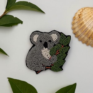 Hand Embroidered Koala Brooch – Original Animal Jewelry – Craft Gift