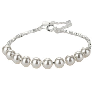 Beaded Elegance Sterling Silver Bracelet