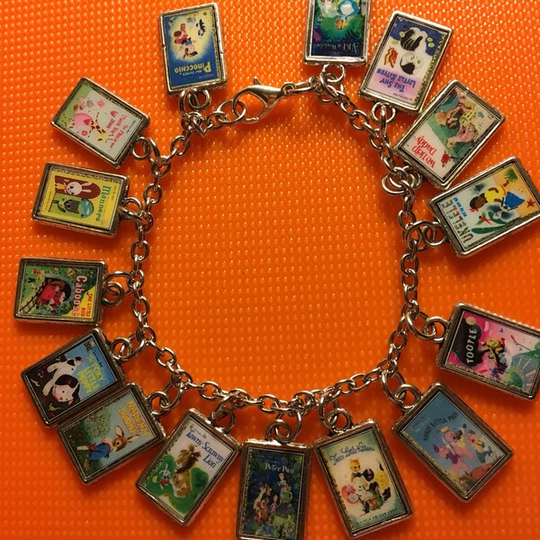 Book Charm Bracelet Etsy