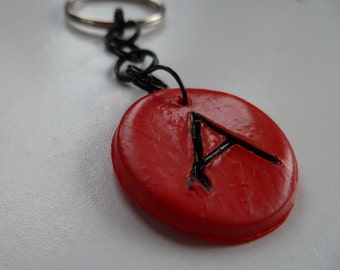 Red Intial A Keychain