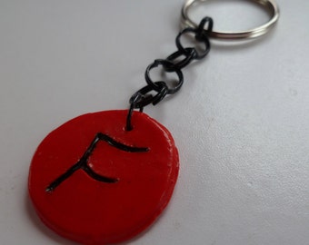 Red Intial F Keychain