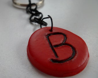 Red Intial B Keychain