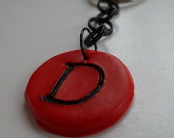 Red Intial D Keychain