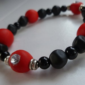 Red and Rhinestone Bracelet