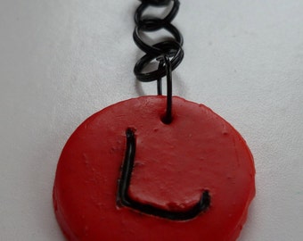 Red Intial L Keychain