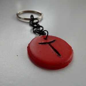 Red Intial T Keychain image 1