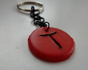 Red Intial T Keychain