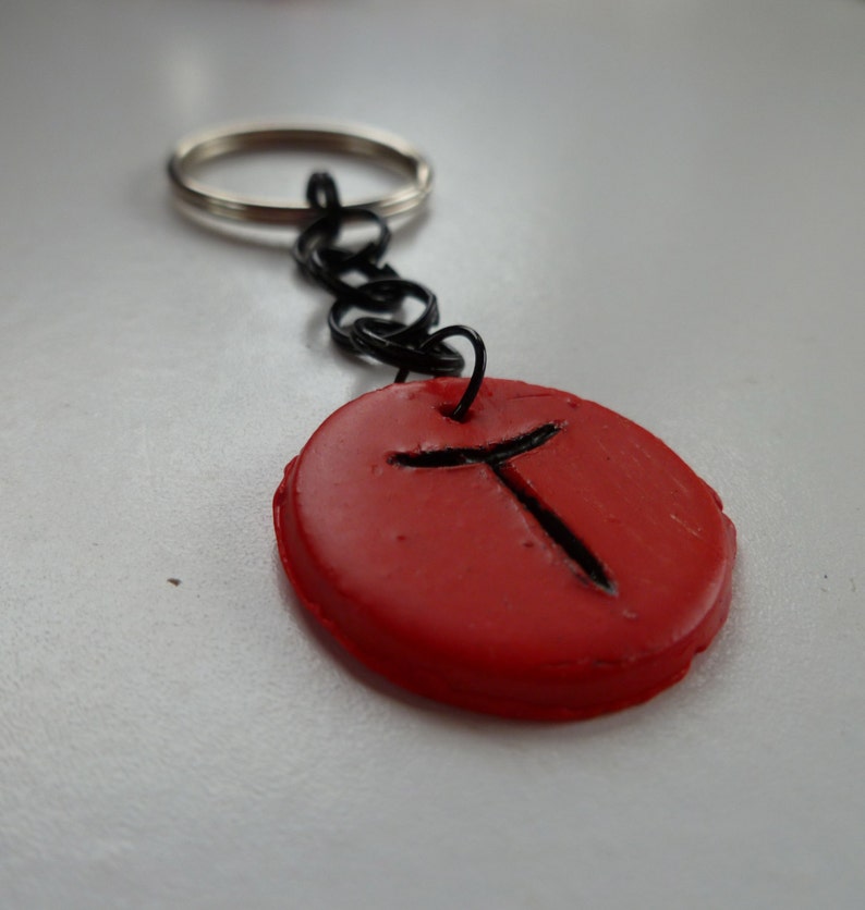 Red Intial T Keychain image 1