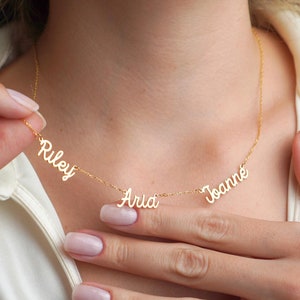 Personalized Multi-Name Gold Necklace – Custom Name Jewelry for Women, Family Necklace, Unique Gift for Her, Christmas Gift
